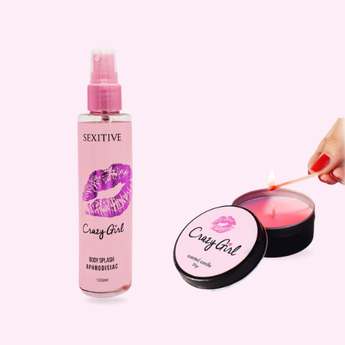Set Crazy Girl - Body splash + vela de masajes