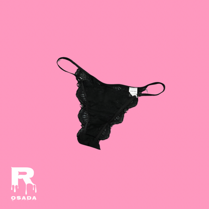 Tanga de Encaje Negro - Mariposa