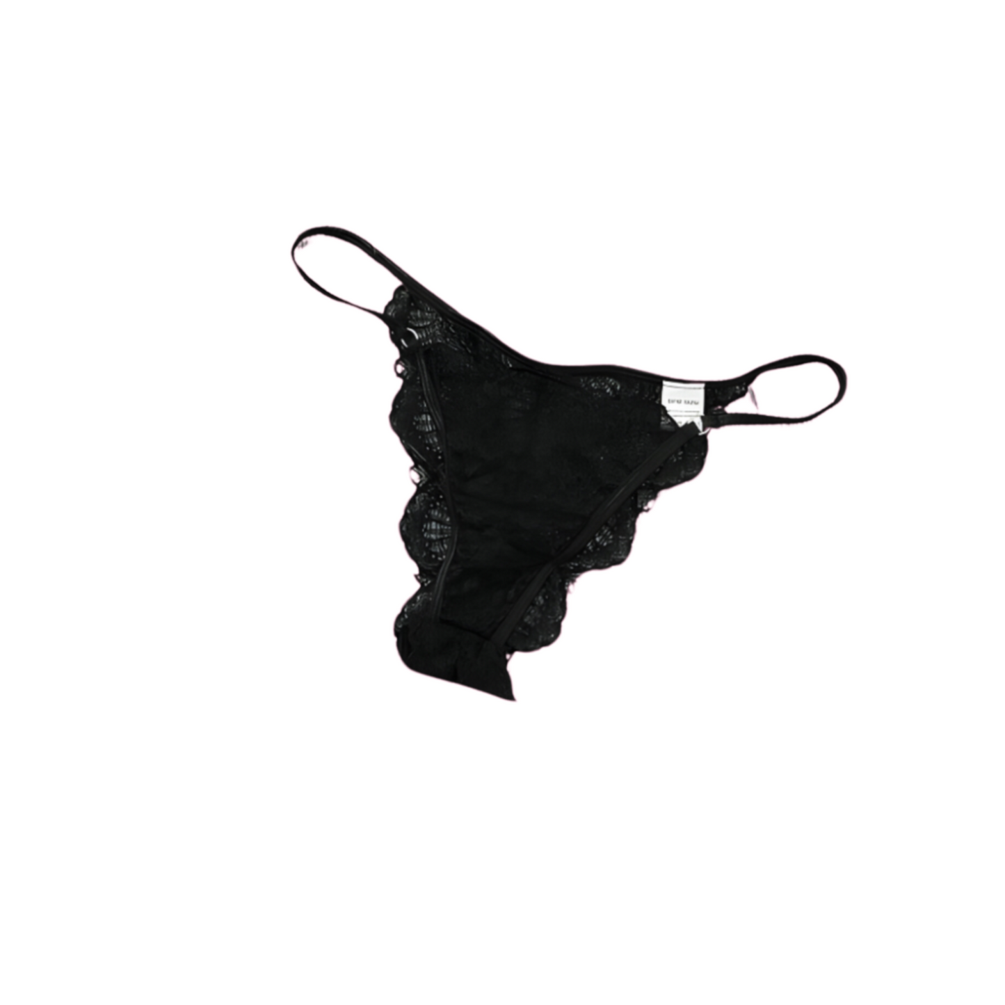 Tanga de Encaje Negro - Mariposa